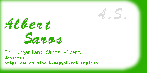 albert saros business card