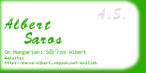 albert saros business card